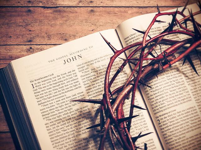 Bible open to Gospel of John