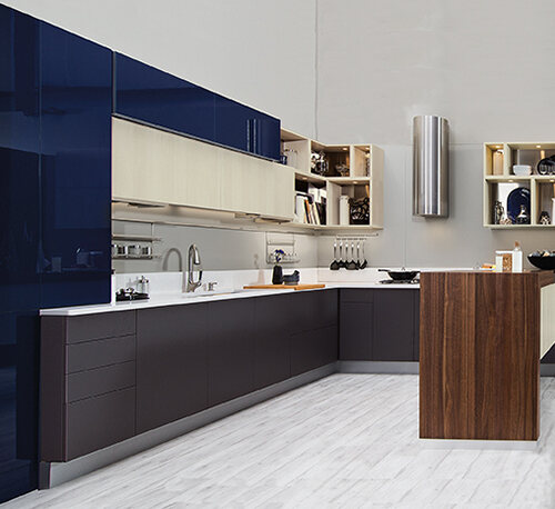 Navy Blue Shaker Frameless Kitchen Cabinets - RTA Cabinet Store