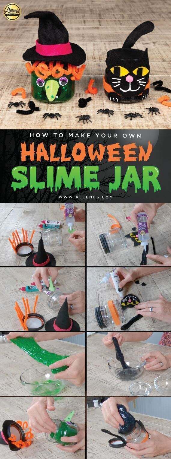 Halloween Slime Jars Project