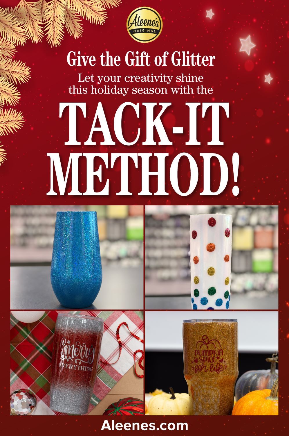 Aleene's Original Glues - How to Make a Glitter Tumbler with the Tack-It  Method