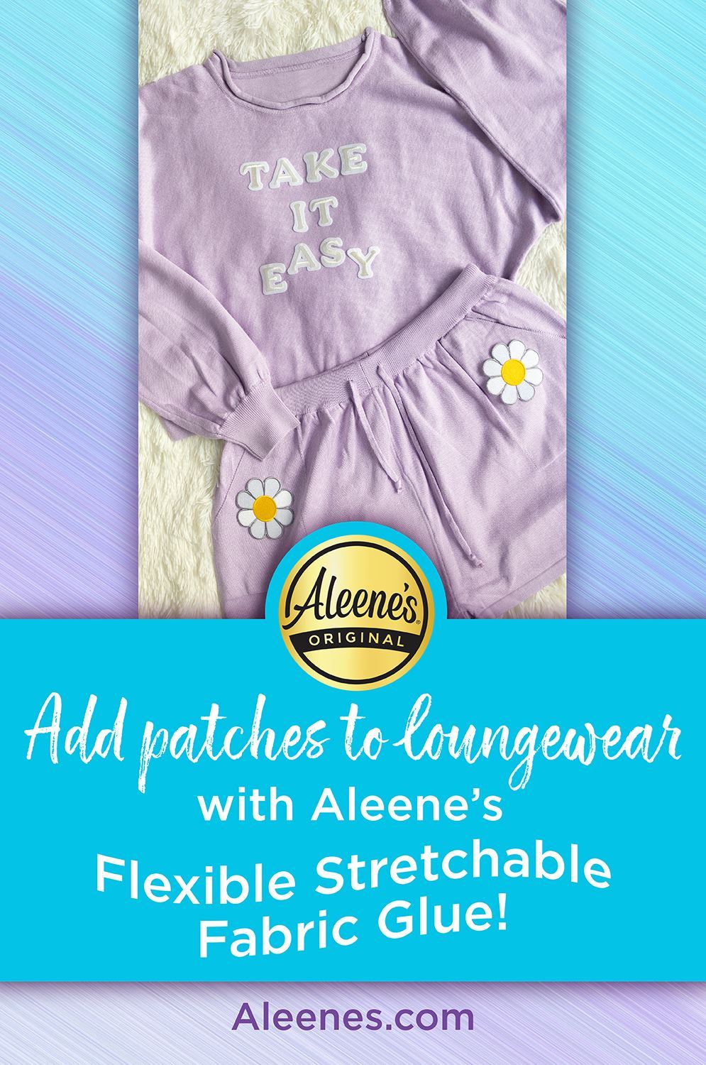 Aleene's Original Glues - How to Glue Patches on Stretchy Loungewear with  Fabric Glue