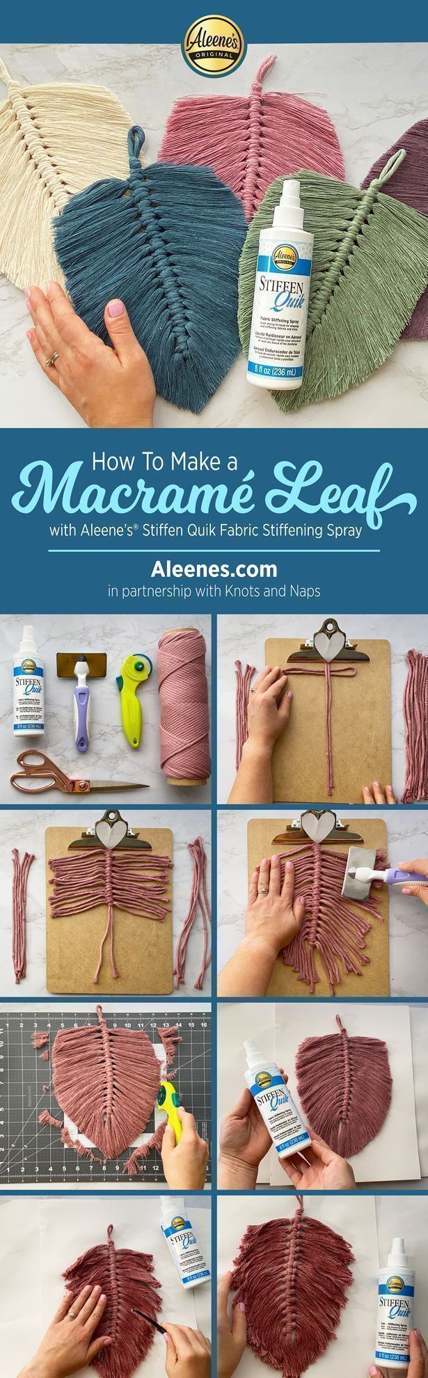 Aleene's Original Glues - How To Make a Macrame Leaf with Fabric