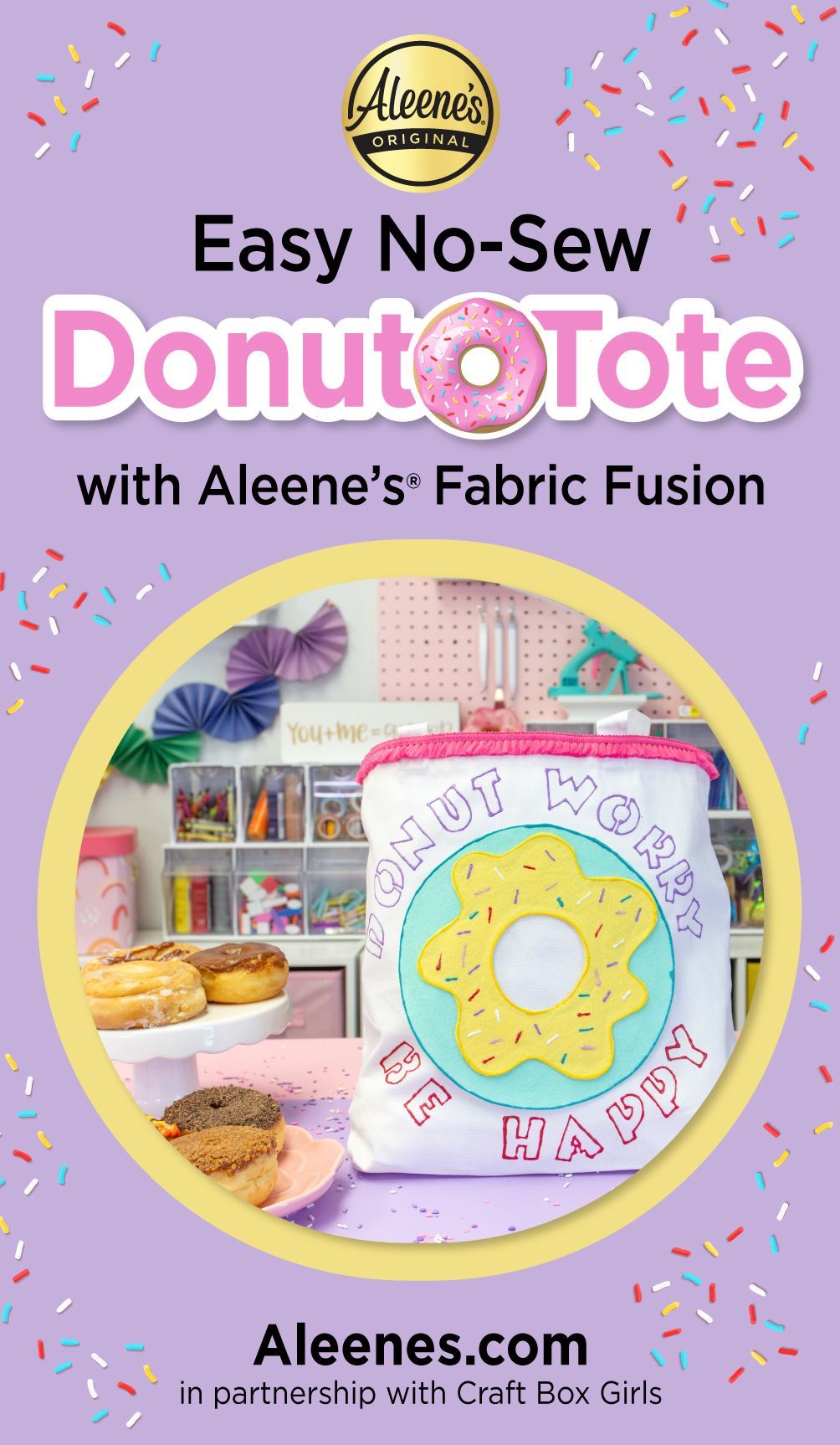 Aleene's Original Glues - No-Sew Donut Tote with Fabric Glue