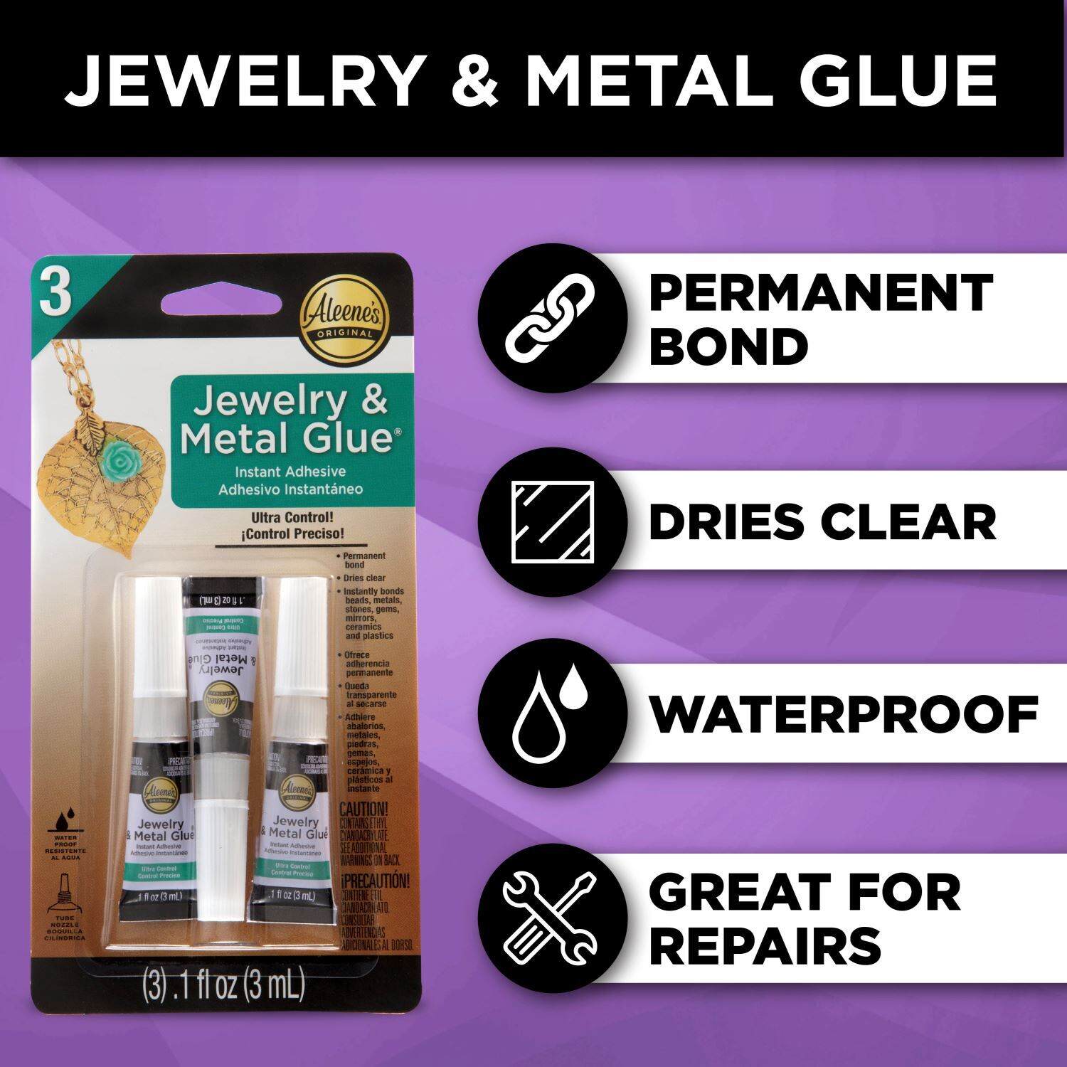 Aleene's Original Glues - Aleenes Jewelry and Metal Glue 0.3 fl. oz. 3 pack