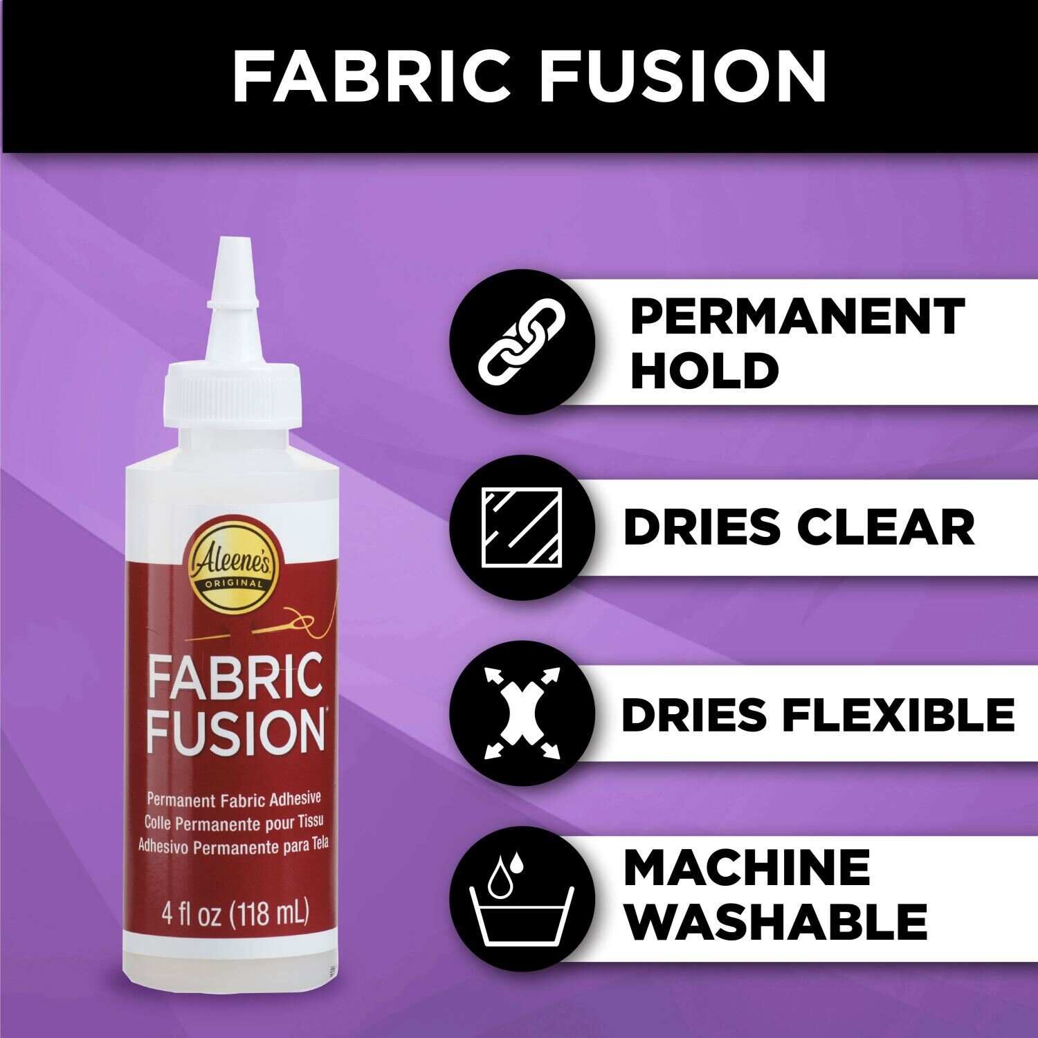  Fabric Glue, Permanent Clear Washable Clothing Glue