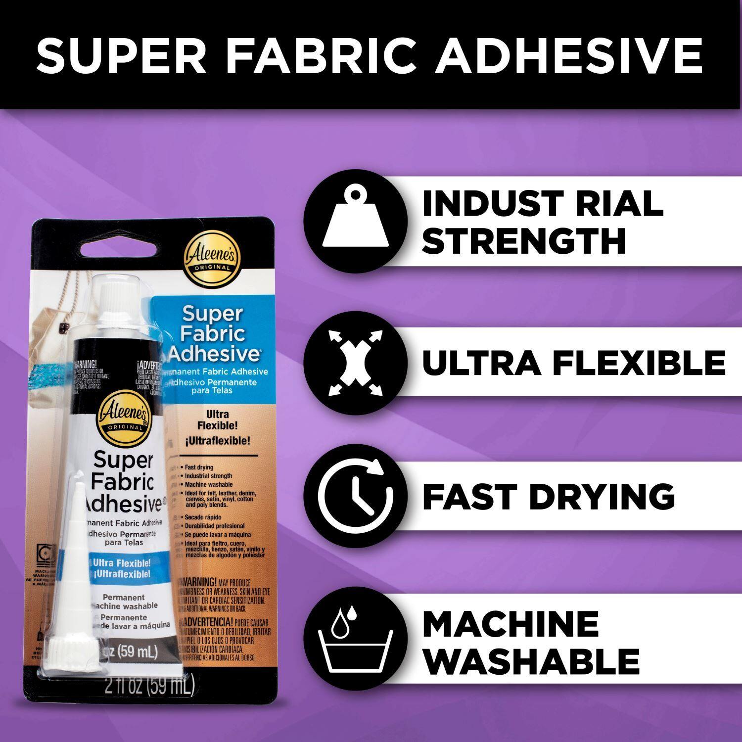  Aleene's Super Fabric Adhesive, Platinum Bond, Super-Strong,  Ultra Flexible, Permanent, UV and Waterproof, 3 Pack, 1.5 fl oz - Clear :  Office Products