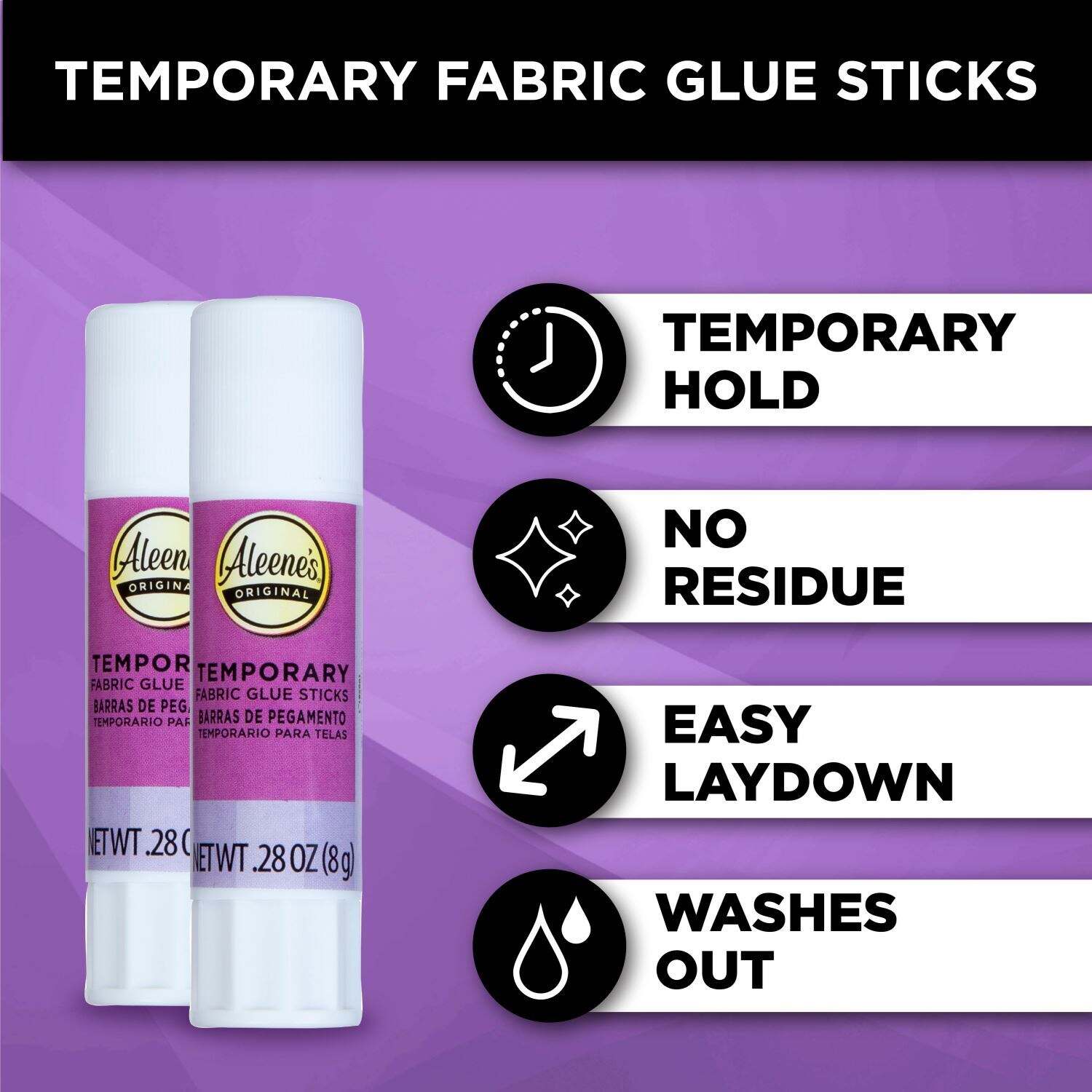 Aleene's Temporary Fabric Glue Sticks 2/Pkg