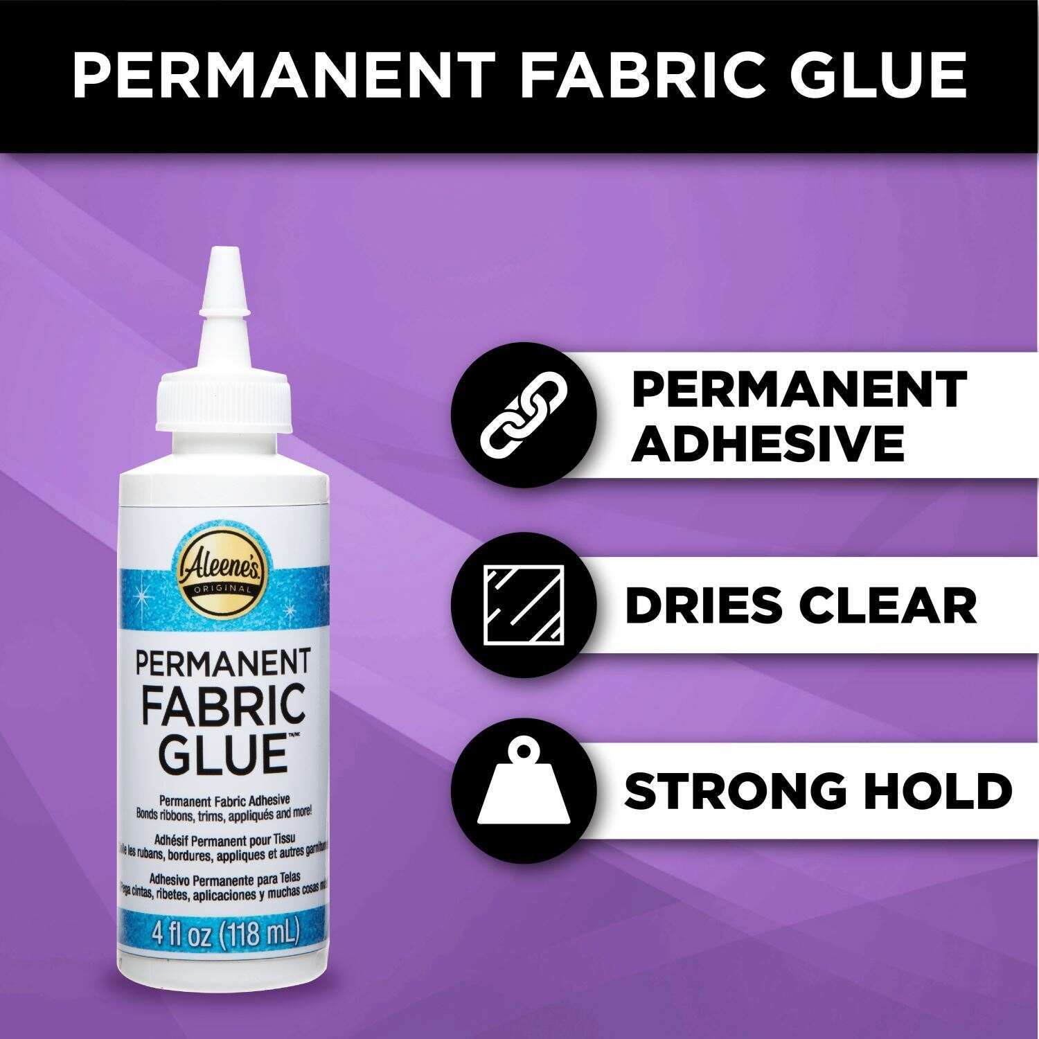 Tulip Permanent Fabric Adhesive, Clear Fabric Glue, 4 fl oz