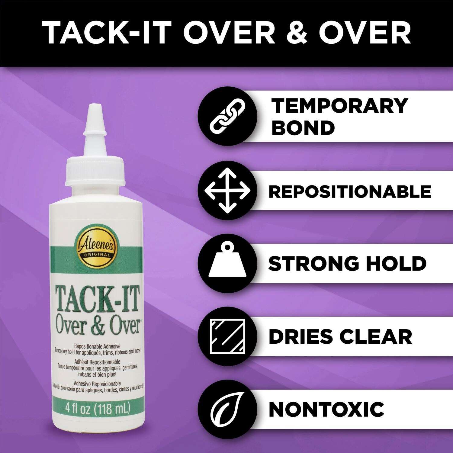 Aleene's 29-2 Tack-It Over & Over Liquid Glue 4oz : : Office  Products