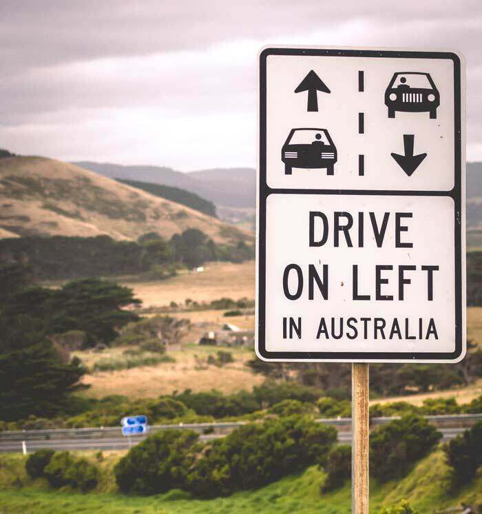 drive on the left sign in Australia
