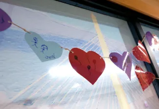 Paper cutouts of hearts