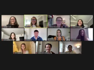 ten men and women on a zoom video call