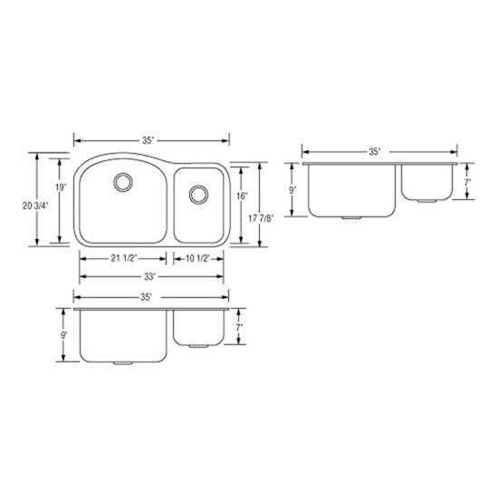 Artisan AR3521D97-D Sink Dimensions