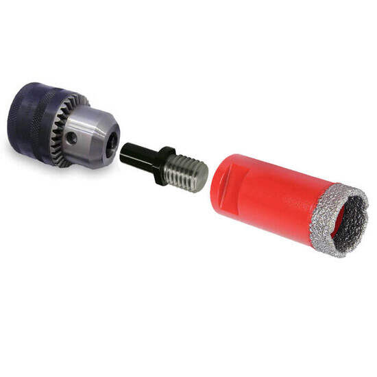 71967 Rubi Adaptor M14 to Chuck The chuck with M14 male adapter allows hex shaft paddles to be used