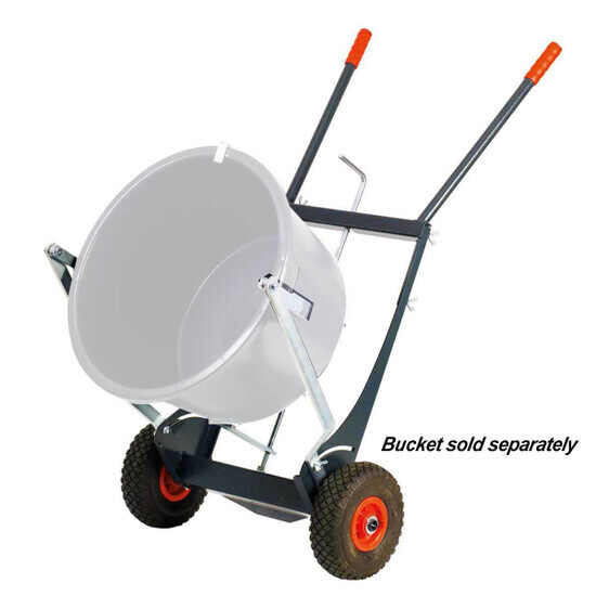 Collomix Bucket Cart, pneumatic tires and bucket tilting device
