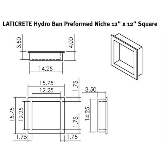 9311-1212-S Laticrete Hydro Ban Shower Wall Niche