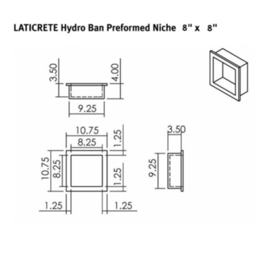 9315-0808-S Laticrete Hydro Ban Shower Wall Niche