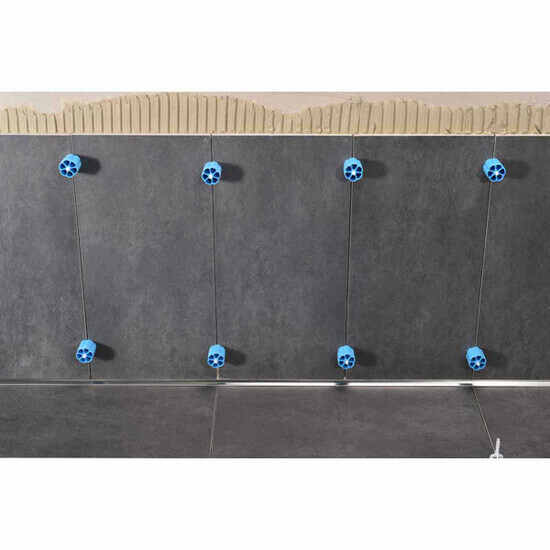 Prodeso large format ceramic tile installation, Linear Leveler Proleveling System
