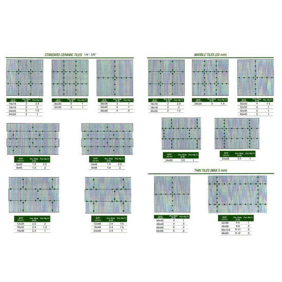 MLT125STRAP MLT Leveling System straps layout chart ceramic floor tile