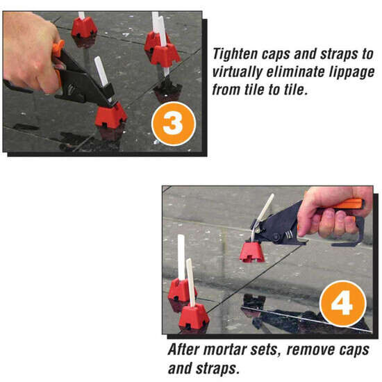 tighten straps eliminates lippage ceramic after mortar set remove caps