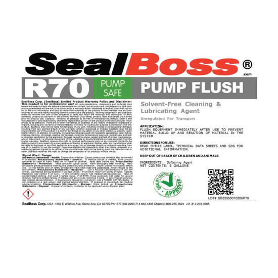 Seal Boss R70 Pump Flush BR70-5