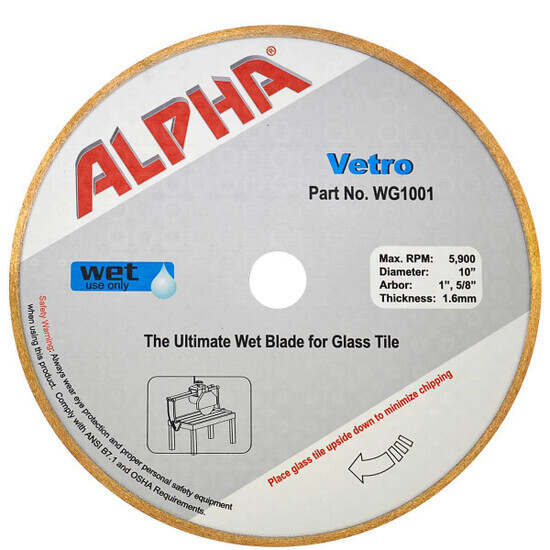 Alpha Vetro Glass Diamond Blade for Portable Rail Saw