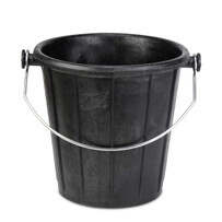 Rubi RubberMAX 7.9 Gal Bucket with Handle Clear wire handle with protected ends. Prevents the risk of snagging