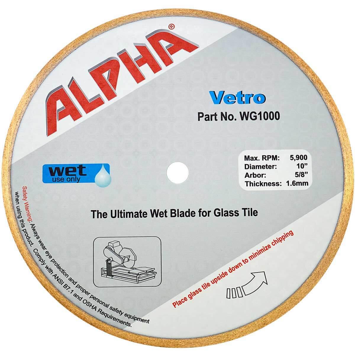 4-3/8” Alpha Vetro Glass Tile Diamond Saw Blade 