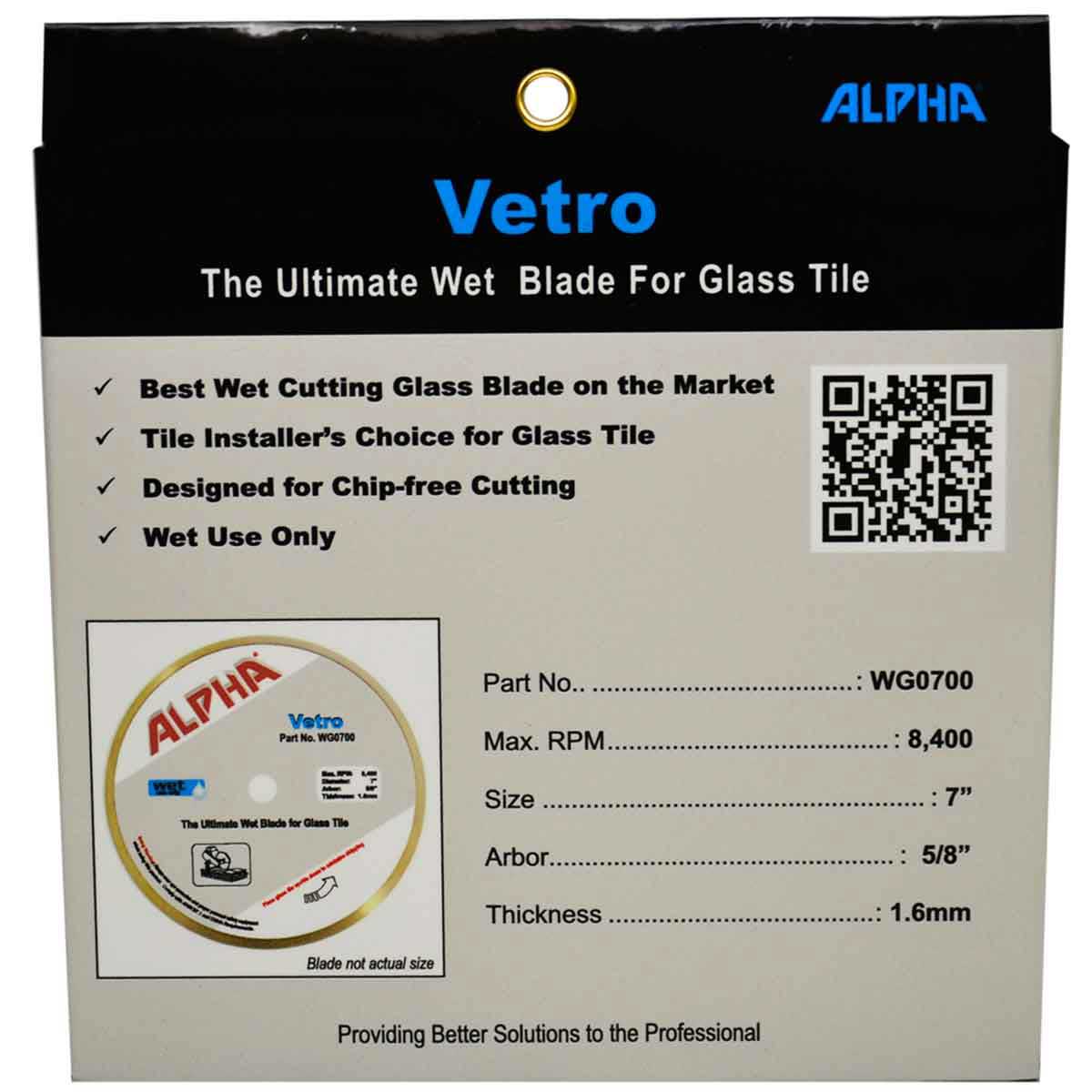 8” Alpha Vetro Glass Tile Diamond Saw Blade
