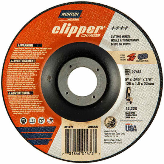 Norton Charger 5 inch type 27 abrasive cut-off wheels