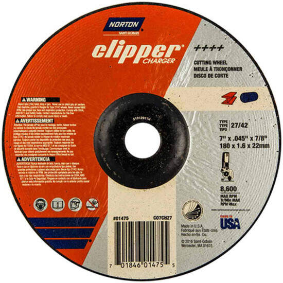 Norton Charger 7 inch type 27 abrasive cut-off wheels
