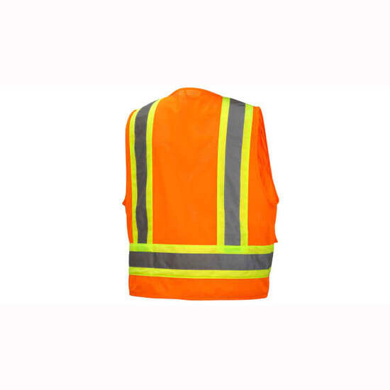 Pyramex Neon Orange Safety Vests Rear View