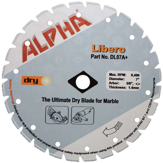 Alpha Libero Dry Marble Diamond Blade circular saw