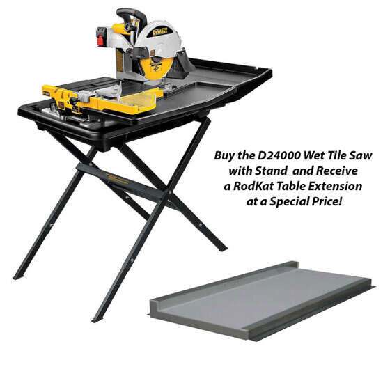 Dewalt D24000 tile saw with RodKat table extension