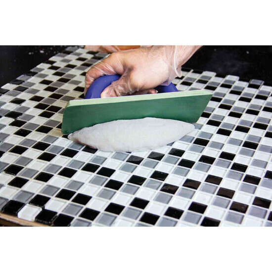 clear glass tile installation grout