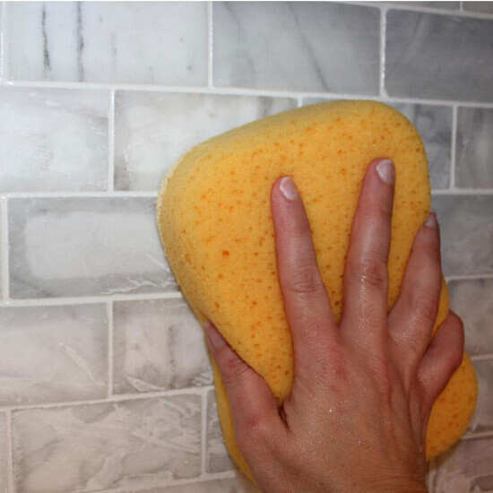 XL Sponge Cleans Porcelain Tile