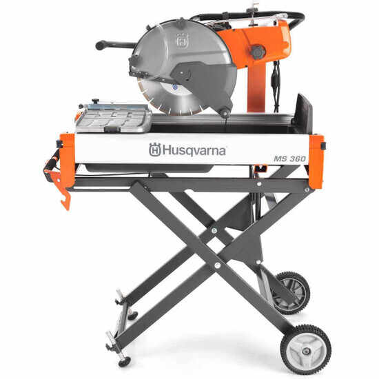 husqvarna ms 360 115v block saw with rolling stand