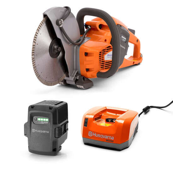 Husqvarna K535i Power Cutter Kit with BLi200 Battery, QC330 Charger and Diamond Blade