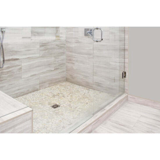 Marble Shower Floor Installed with Schluter KERDI-SHOWER