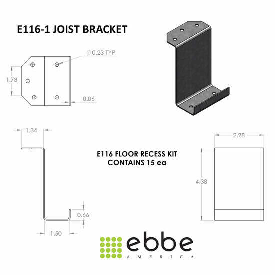 Ebbe subfloor lowering kit wall brackets can be adapted to be used at joists