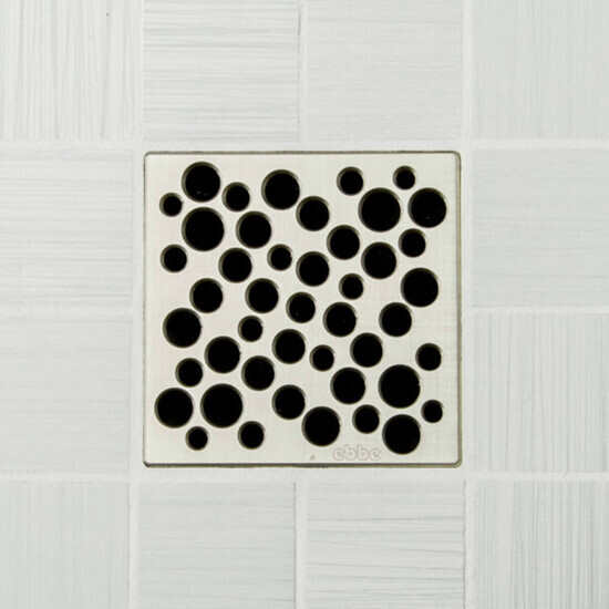 Ebbe UNIQUE Bubbles Shower Drain Cover, Brushed Nickel Finish