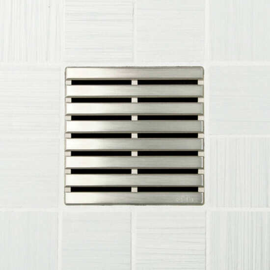 Ebbe UNIQUE Parallel Shower Drain Cover, Brushed Nickel Finish