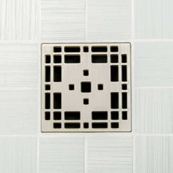 Ebbe UNIQUE Prairie Shower Drain Cover, Brushed Nickel Finish