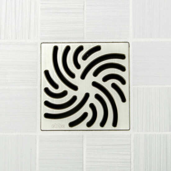 Ebbe UNIQUE Twister Shower Drain Cover, Brushed Nickel Finish