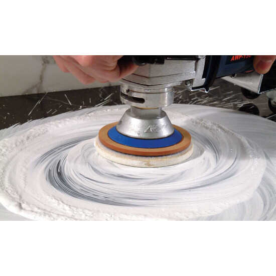 Polishing Counter Tops with Felt Wheel and Powder