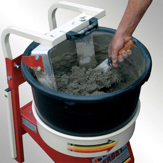 Raimondi Iperbet Powerful and Portable mixing capacity of 100 lbs, Rotating Paddle, fixed bucket, Supplied with 2 Buckets