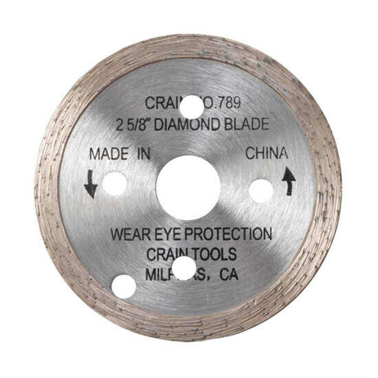 Crain 789 2-5/8 in. Diamond Blade for Toe-Kick Saw Continuous rim, dry-cutting diamond blade, For undercutting ceramic tile, brick, concrete, stone, marble, or granite