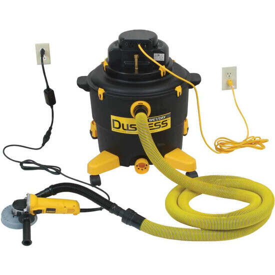 TeqVac Dustless Vacuum with Angle Grinder Set Up