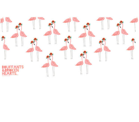 Bouffants And Broken Hearts® - Flower Power Flamingo